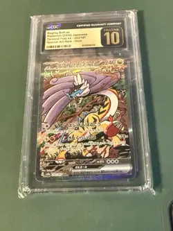 CGC 10 Pristine Raging Bolt ex Holo 222/187 SAR Terastal Festival Japanese Card - Image 1