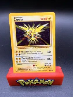 Pokemon Card Unlimited Edition Holo Rare Base Set 1999 Zapdos 16/102 MP! - Image 1