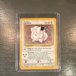 Pokemon Clefairy Base Set Holo Rare Card 5/102 40 HP 1999 TCG - Image 1