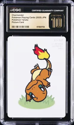 2025 POKEMON PLAYING CARDS JAPANESE CHARMANDER CGC 10 PRISTINE - Image 1