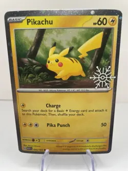 Pikachu 025/165 Pokemon TCG Holiday Calendar 2025 Holo Festive Stamp Promo Card - Image 1