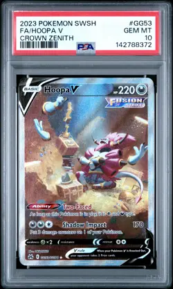2023 POKEMON SWORD & SHIELD CROWN ZENITH #GG53 FULL ART/HOOPA V PSA 10 - Image 1