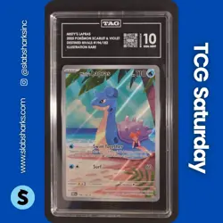 2025 POKEMON DESTINED RIVALS #194/182 MISTY'S LAPRAS ILLUSTRATION RARE TAG 10 - Image 1