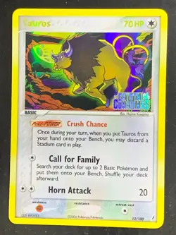 Pokemon TCG Tauros Crystal Guardians 12/100 Holo Rare - Image 1