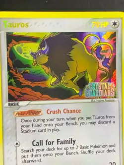 Pokemon TCG Tauros Crystal Guardians 12/100 Holo Rare - Image 3
