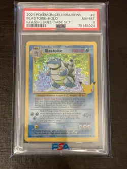 PSA 8 - Blastoise - 2/102 - Holo Rare - Pokemon - Celebrations Classic - Image 1