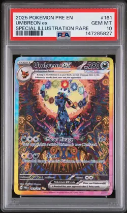2025 POKEMON PRISMATIC EVOLUTIONS SPECIAL ILLUSTRATION RARE UMBREON EX PSA 10 - Image 1