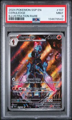 2024 POKEMON SSP EN-SURGING SPARKS ILLUSTRATION RARE #197 CERULEDGE PSA 9 - Image 1