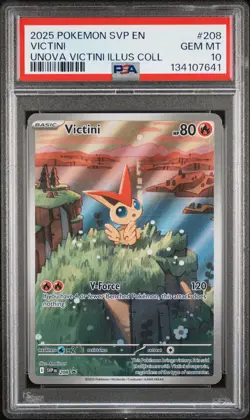 2025 POKEMON SVP PROMO UNOVA VICTINI ILLUSTRATION COLLECTION #208 VICTINI PSA 10 - Image 1