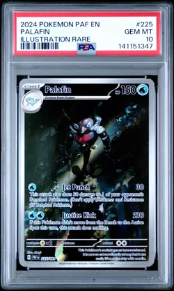 2024 POKEMON PAF EN-PALDEAN FATES ILLUSTRATION RARE #225 PALAFIN PSA 10 - Image 1