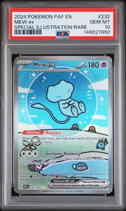 2024 POKEMON PAF EN-PALDEAN FATES SPECIAL ILLUSTRATION RARE #232 MEW EX PSA 10 - Image 1