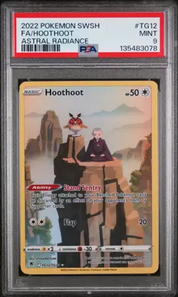 2022 POKEMON SWORD & SHIELD ASTRAL RADIANCE #TG12 FULL ART/HOOTHOOT PSA 9 - Image 1