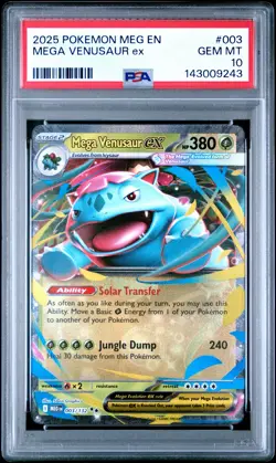 2025 POKEMON MEG EN-MEGA EVOLUTION #003 MEGA VENUSAUR EX PSA 10 - Image 1