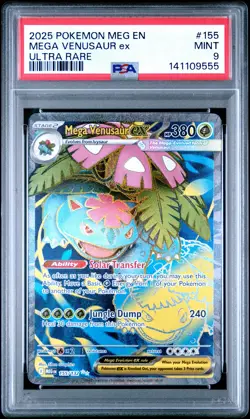 2025 POKEMON MEG EN-MEGA EVOLUTION ULTRA RARE #155 MEGA VENUSAUR EX PSA 9 - Image 1