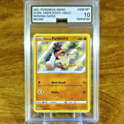 Pokemon Shining Fates Galarian Farfetch'd SV063/SV122 AGS Gem-MT 10 Holo 2021 - Image 1