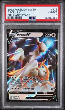 2022 POKEMON SWORD & SHIELD BRILLIANT STARS #122 ARCEUS V PSA 8 - Image 1