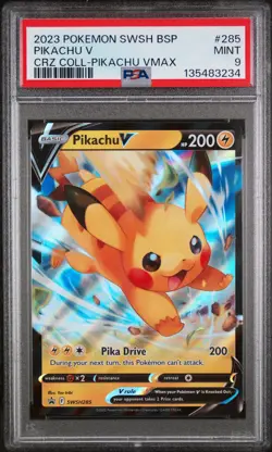 2023 POKEMON SWSH BLACK STAR PROMO #285 PIKACHU V PSA 9 - Image 1