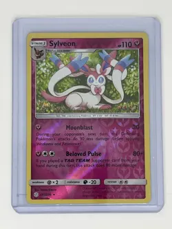 2019 Pokemon Gaming Sun & Moon Cosmic Eclipse Sylveon Reverse Holo #155/236 - Image 1