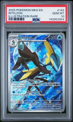 2025 POKEMON MEG EN-MEGA EVOLUTION ILLUSTRATION RARE #142 INTELEON PSA 10 - Image 1