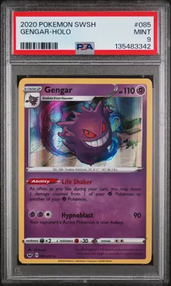2020 POKEMON SWORD & SHIELD #085 GENGAR-HOLO PSA 9 - Image 1