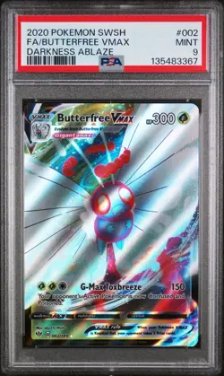 2020 POKEMON SWORD & SHIELD DARKNESS ABLAZE #002 FULL ART/BUTTERFREE VMAX PSA 9 - Image 1