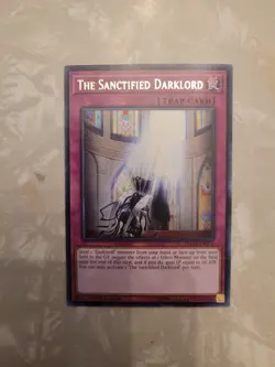 Yugioh! TCG - The Sanctified Darklord - FLOD-EN075 - Rare - 1st Ed. 1996 - NM - Image 1