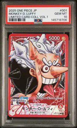 2025 ONE PIECE JAPANESE LIMITED CARD COLLECTION VOL.1 #001 MONKEY D LUFFY PSA 10 - Image 1