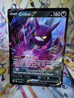 Pokemon TCG Crobat V Darkness Ablaze 104/189 Holo Ultra Rare Card - Image 1