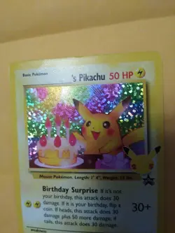 Pokemon Pikachu Celebrations Birthday Surprise 25th Anniversary Promo Card - Image 2