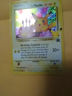 Pokemon Pikachu Celebrations Birthday Surprise 25th Anniversary Promo Card - Image 3