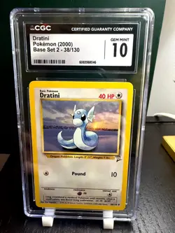Dratini 2000 Base Set 2 38/130 Pokemon Card CGC 10 GEM MINT - Image 1