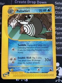 Poliwhirl TCG Skyridge Card 88/144 Regular Non-Holo, Near Mint Condition - Image 1