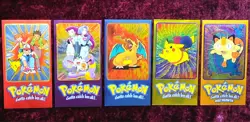 Set of 5 Topps Pokemon TV Animation Edition Series 1 & 2 Jumbo Trading Cards - Image 1