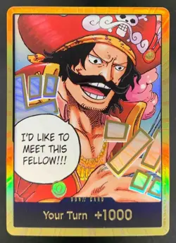 One Piece DON!! Card Gol.D.Roger Gold Foil Carrying On His Will - Image 1