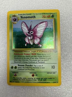 Pokemon Jungle Venomoth TCG Card English Holo Rare 13/64 Vintage 1999 - Image 1