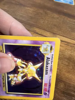 Pokemon TCG Alakazam Base Set Holo Card 1/102 Unlimited Holo Rare, LP Condition - Image 5