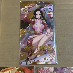 One Piece TCG New Year Red Packet Boa Hancock Luffy Zoro Set of 3 Promo Cards - Image 4