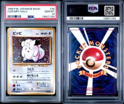 1996 Japanese Pokemon Clefairy Base Set #035 Rare Holo PSA 10 GEM-MINT Low Pop - Image 1