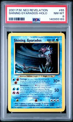 2001 POKEMON NEO REVELATION #65 SHINING GYARADOS-HOLO PSA 8 - Image 1