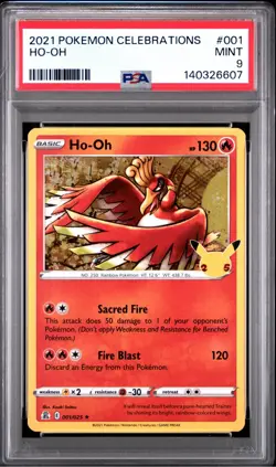 Pokemon HO-OH Celebrations Holo #001 ~ PSA 9 - Image 1