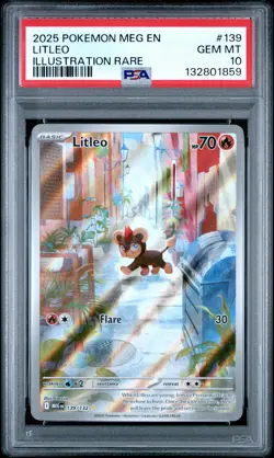 2025 POKEMON MEG EN-MEGA EVOLUTION ILLUSTRATION RARE #139 LITLEO PSA 10 - Image 1