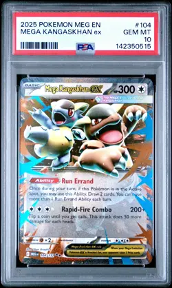 2025 POKEMON MEG EN-MEGA EVOLUTION #104 MEGA KANGASKHAN EX PSA 10 - Image 1