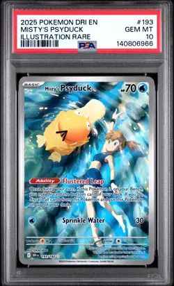 2025 POKEMON DRI EN-DESTINED RIVALS ILLUSTRATION RARE MISTY'S PSYDUCK PSA 10 - Image 1