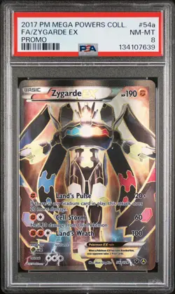 2017 POKEMON MEGA POWERS COLLECTION PROMO #54A FULL ART/ZYGARDE EX PSA 8 - Image 1