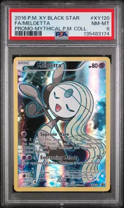 2016 POKEMON XY PROMO MYTHICAL POKEMON COLLECTION FULL ART/MELOETTA PSA 8 - Image 1