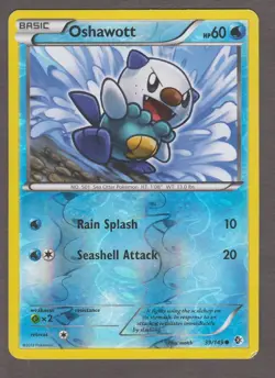 Pokemon Boundaries Crossed Oshawott 39/149 Reverse Holo Common 2012 HP - Image 1