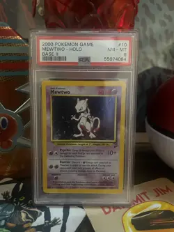POKEMON TCG 🥇 2000 BASE SET 2 MEWTWO HOLO PSA 8 🥇 NEAR MINT - MINT - Image 1