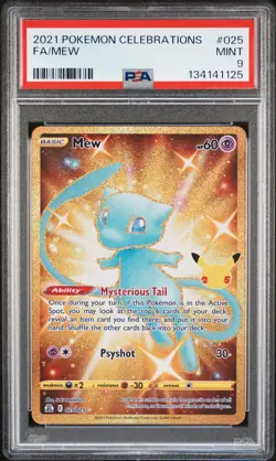 2021 POKEMON CELEBRATIONS #025 FULL ART/MEW PSA 9 - Image 1