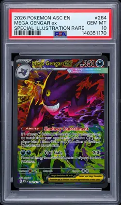 2026 POKEMON ASCENDED HEROES SPECIAL ILLUSTRATION RARE MEGA GENGAR EX PSA 10 - Image 1