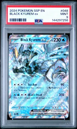 2024 POKEMON SSP EN-SURGING SPARKS #048 BLACK KYUREM EX PSA 9 - Image 1